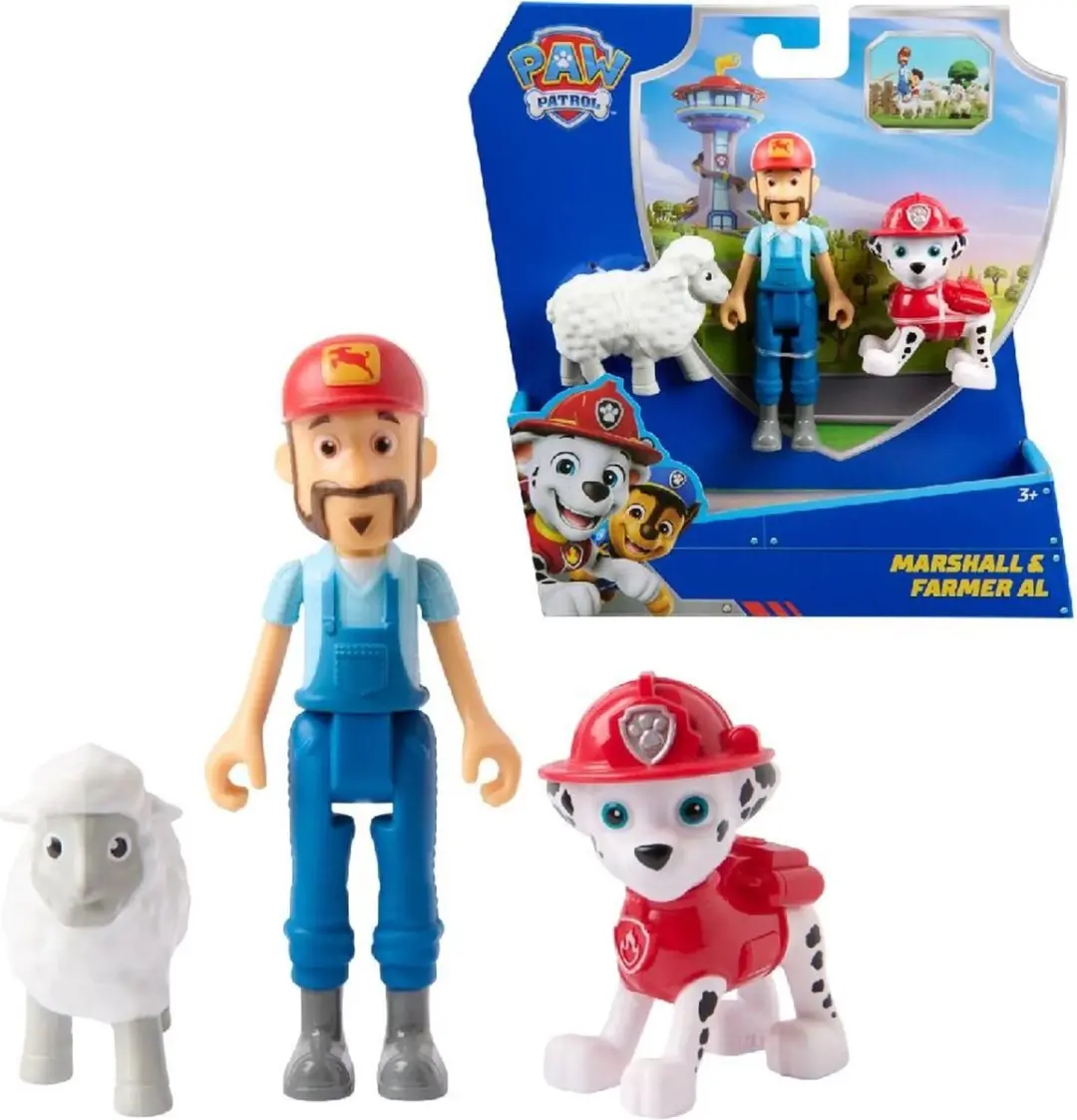 PAW Patrol Speelfigurenset Marshall Boer Al Schaap - 3 Stuks