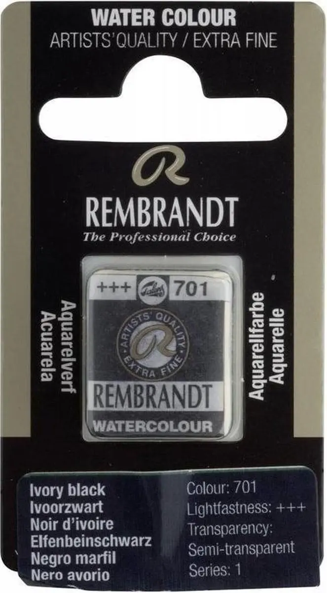 Rembrandt Waterverf Napje Ivory Black 10g