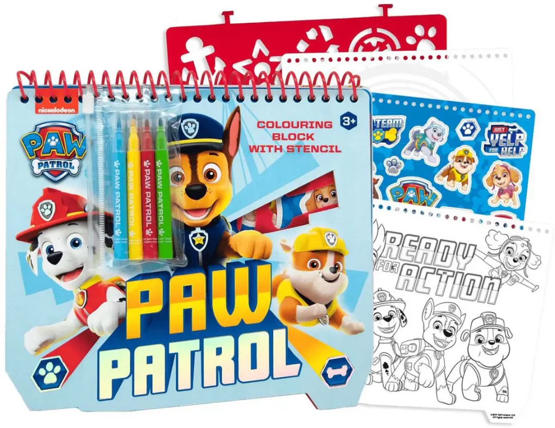 PAW Patrol Kleurblok Meerkleurig - Stiften Stickers Sjabloon