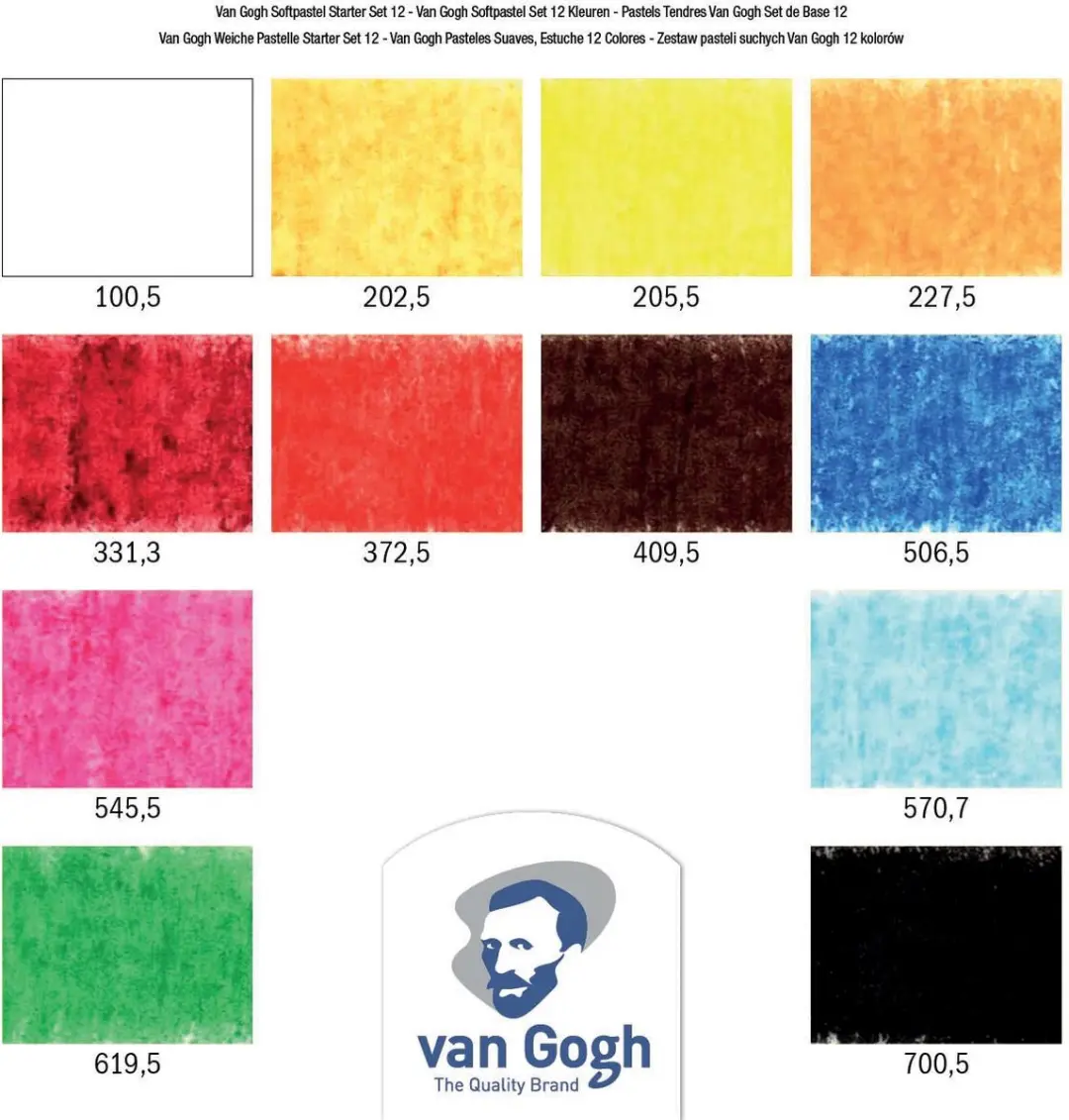Van Gogh Soft Pastel Set 12 Kleuren - Assorti