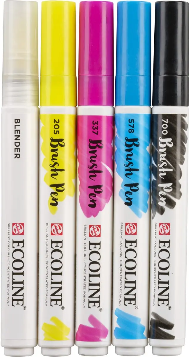 Ecoline Brush Pen Set - 5 Stuks Assorti - afbeelding 6 van 6