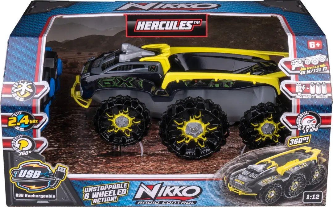 NIKKO Hercules RC Auto 10421/10420 - 30cm - Geel/Grijs