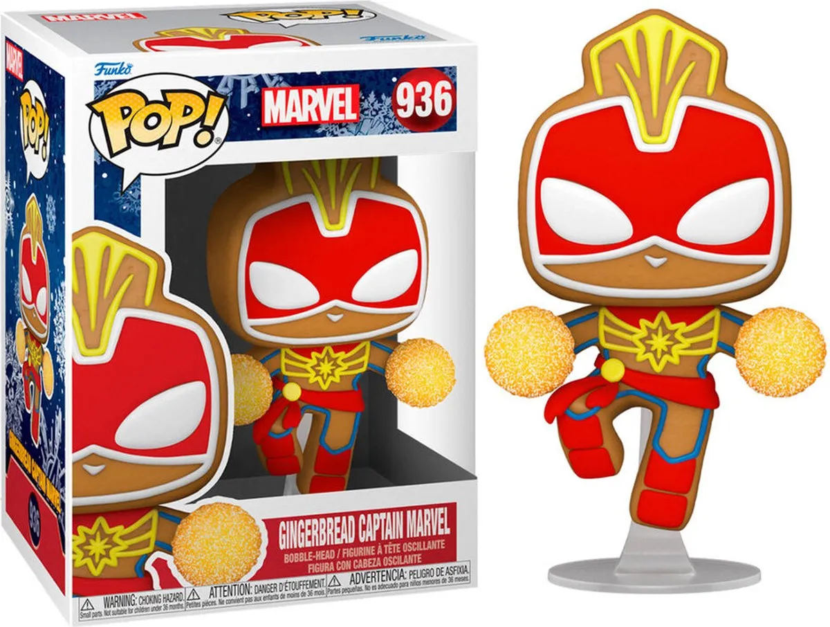Funko Marvel POP! Holiday Captain Marvel Verzamelfiguur 9cm - Multicolours - afbeelding 6 van 6