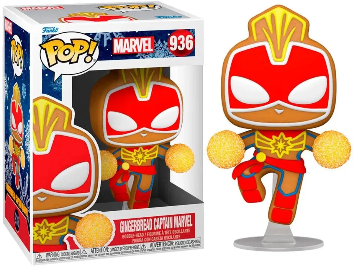 Funko Marvel POP! Holiday Captain Marvel Verzamelfiguur 9cm - Multicolours