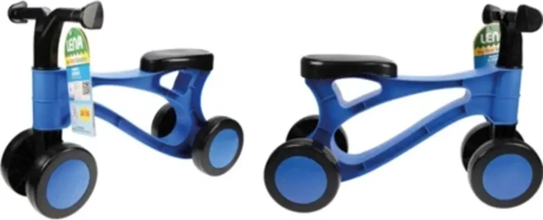 Lena Loopfiets SM07168 - 4 Wielen 13cm - Blauw/Zwart