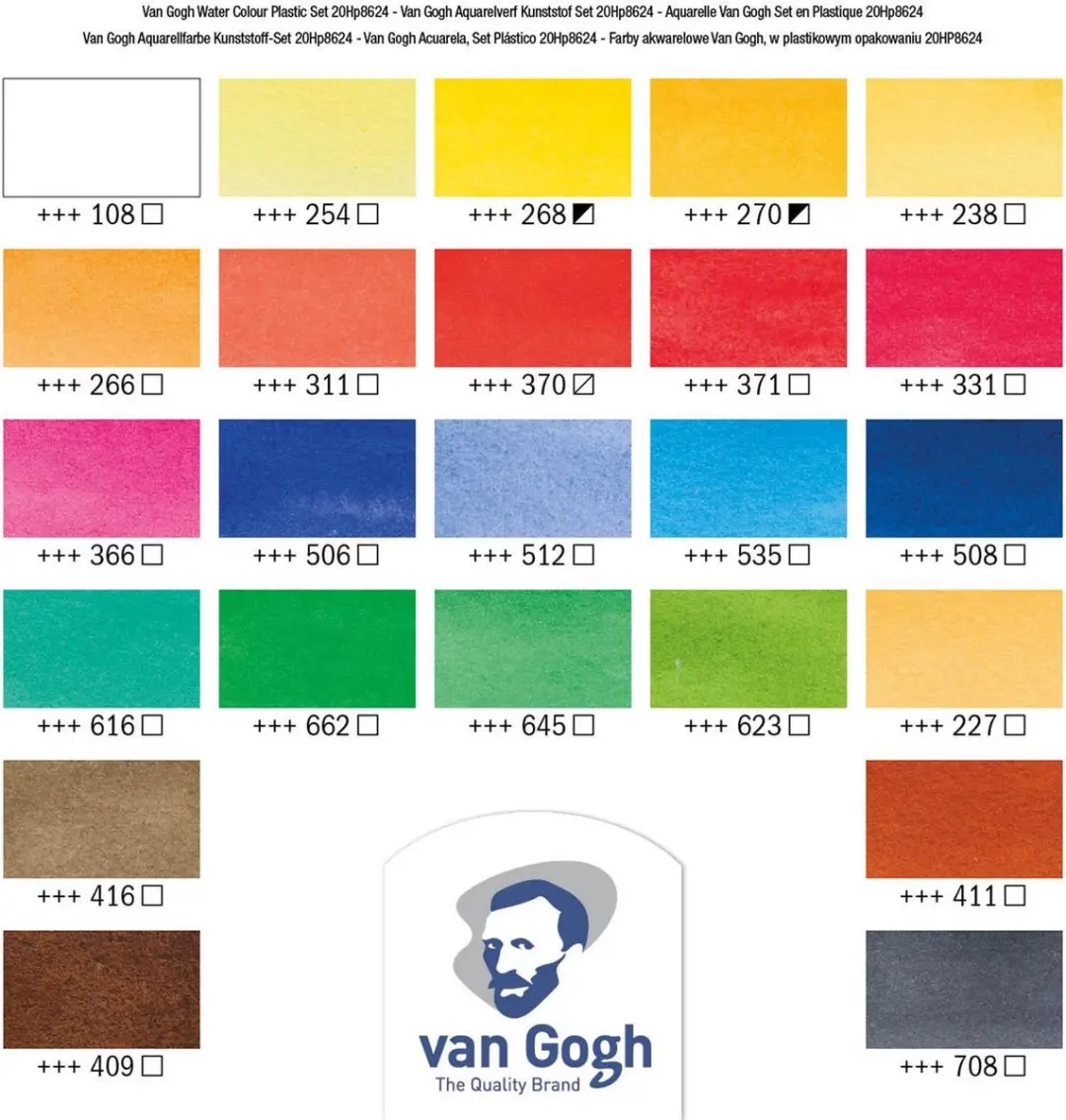 Van Gogh Aquarelverfset 24 Kleuren - 24ml