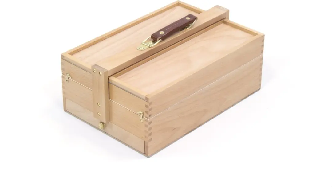 Kangaro Schilderskist K-830051 - Beukenhout - 3 Lagen, 4 Laden - 23.5x13x34cm