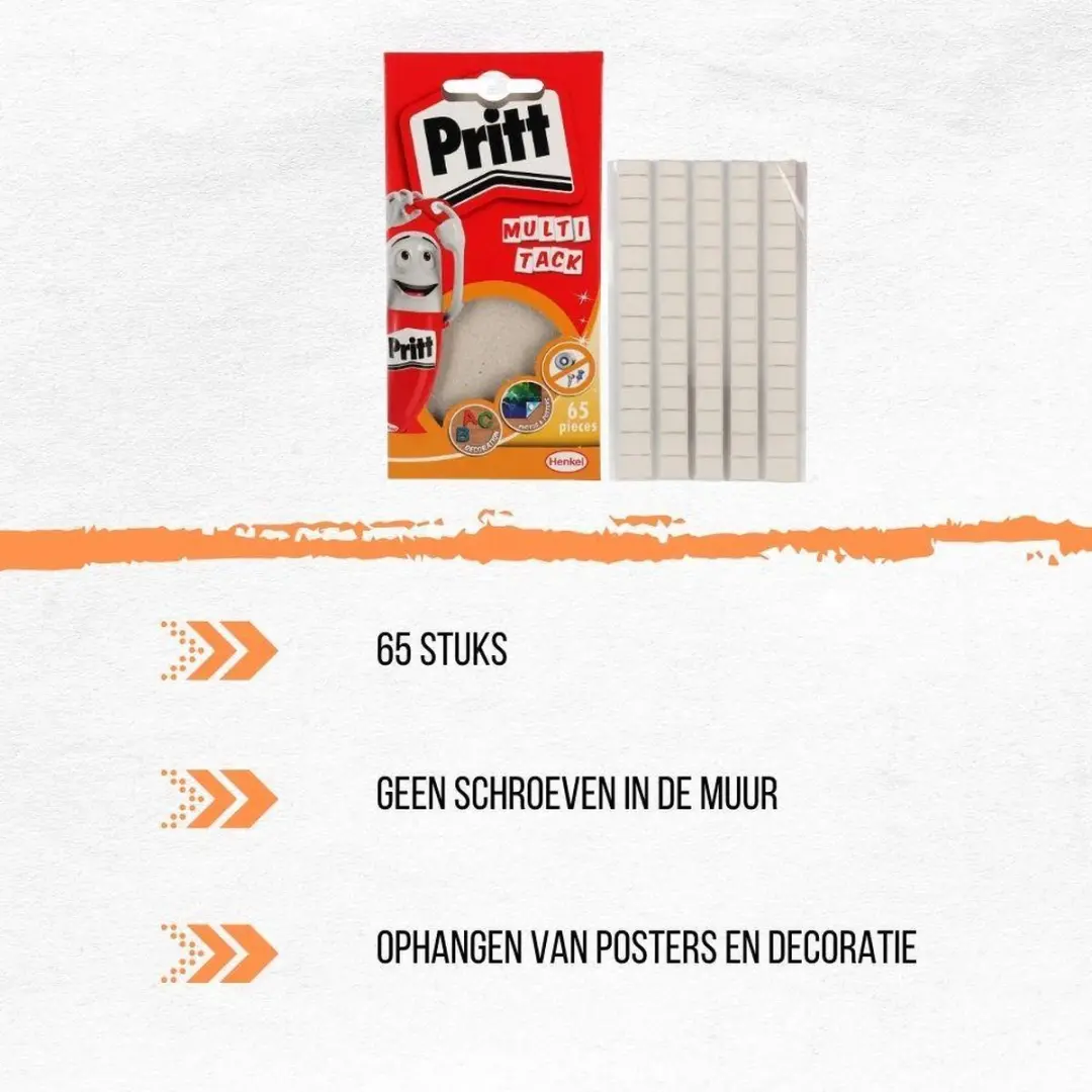 Pritt Dubbelzijdige Kleefpads Poster Buddies - 65 Stuks - Wit