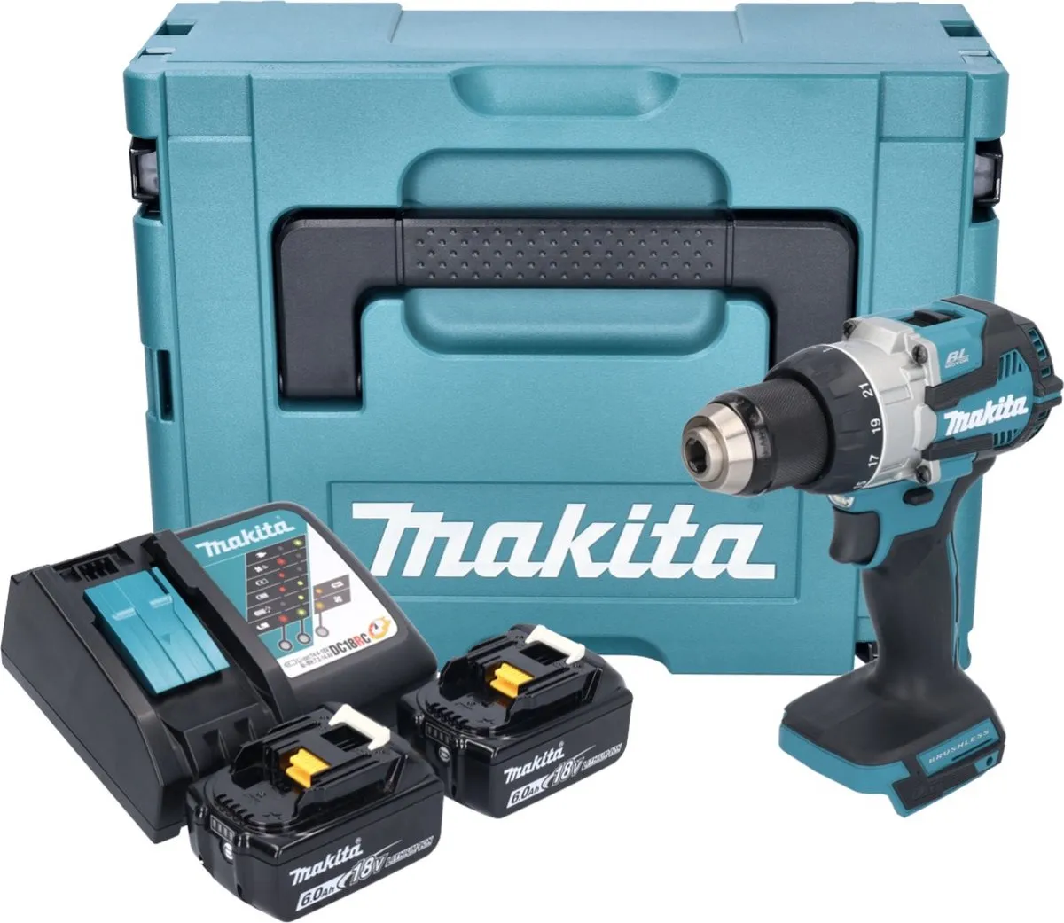 Makita DDF489RGJ Accuboormachine 18V 73Nm Borstelloos - 2x 6.0Ah + Lader + Makpac - afbeelding 5 van 5