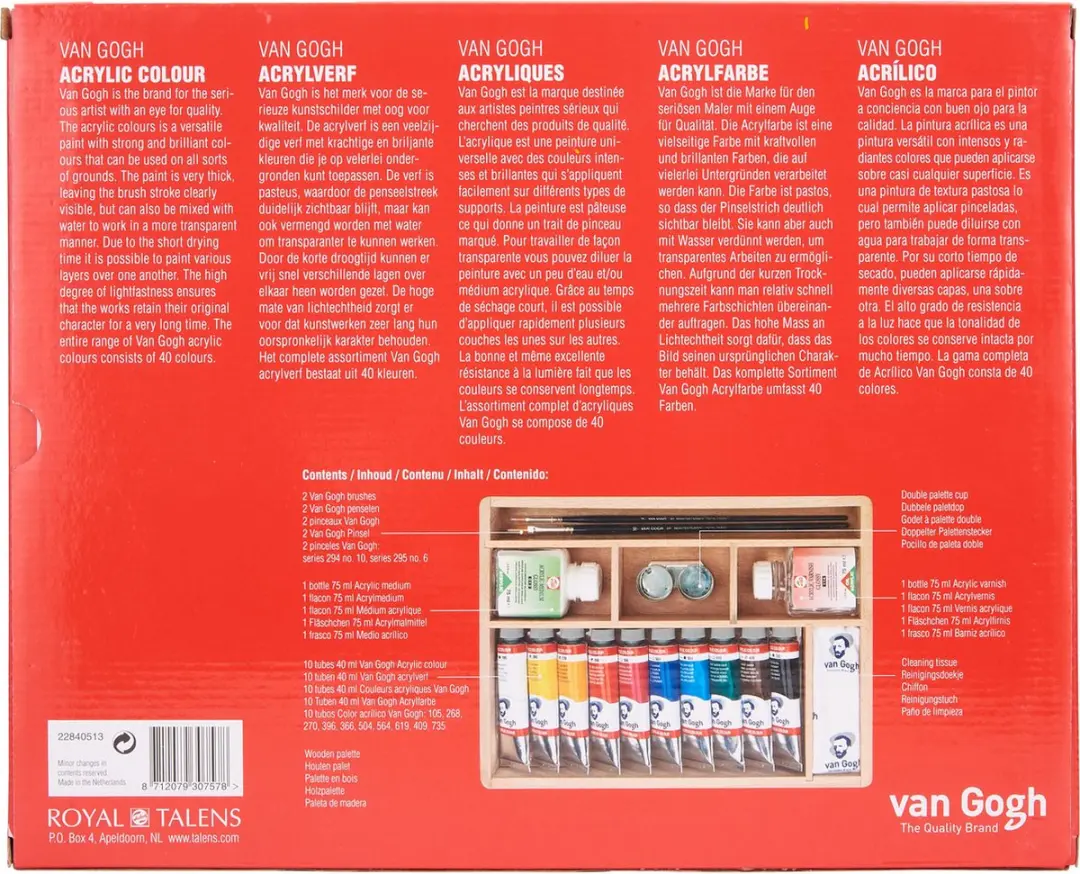 Van Gogh Acrylverf Basic 10x40ml - met accessoires