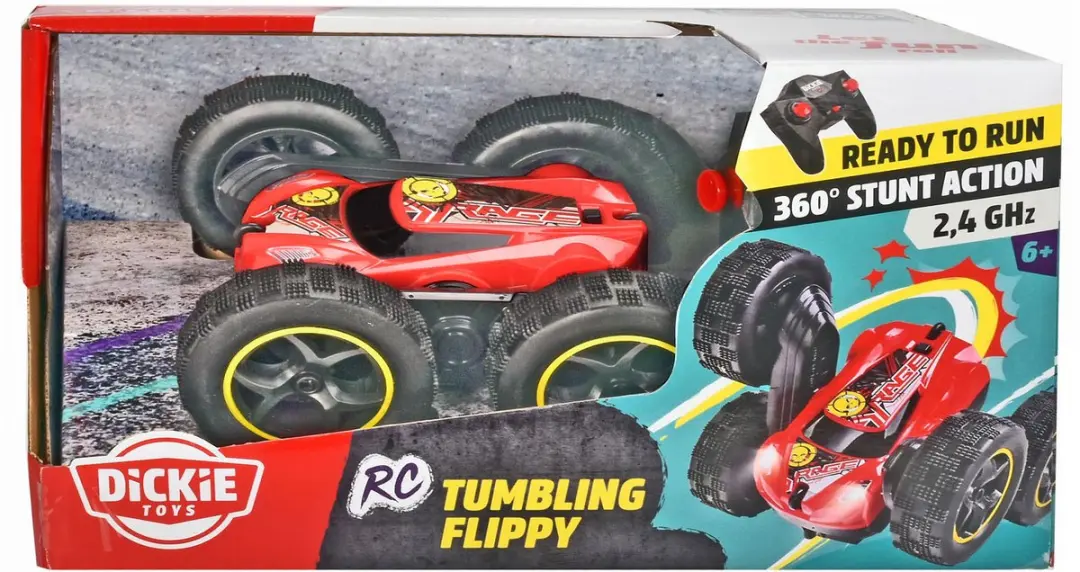 Dickie RC-Tumbling Flippy RTR 1:28 Bestuurbare Auto - Rood