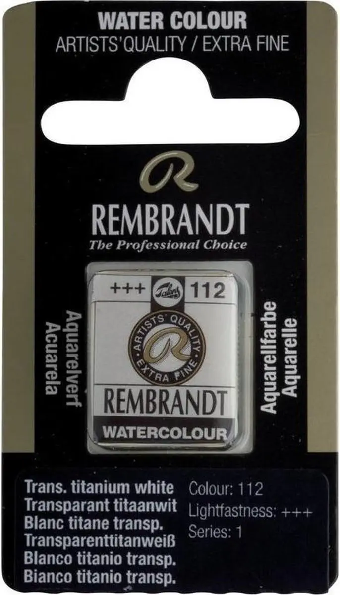 Rembrandt Waterverf Napje Transparant Titanium White 10g
