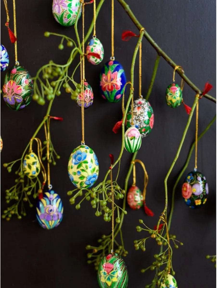Home Society Paaseieren Ornament XO - Maat L - 5 Stuks
