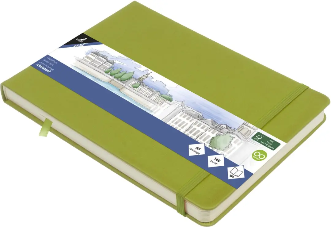 Kangaro K-861239 Schetsboek A5 Landscape Lime Green