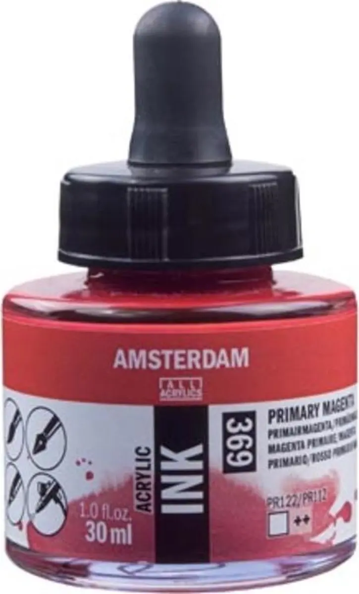 Amsterdam Acrylic Inkt Fles 30ml - Primair Magenta