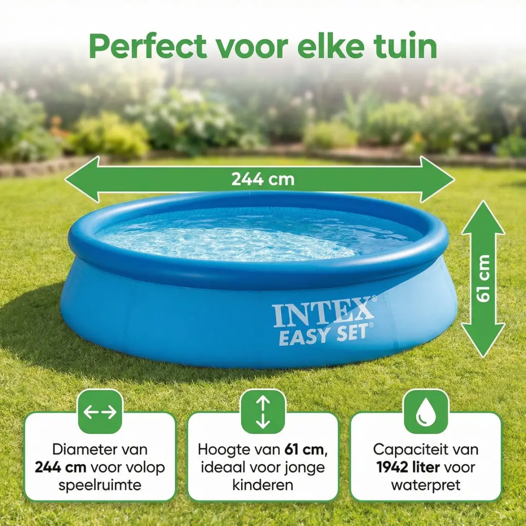 Intex Easy Set Zwembad 244cm x 61cm - Blauw - 1942L