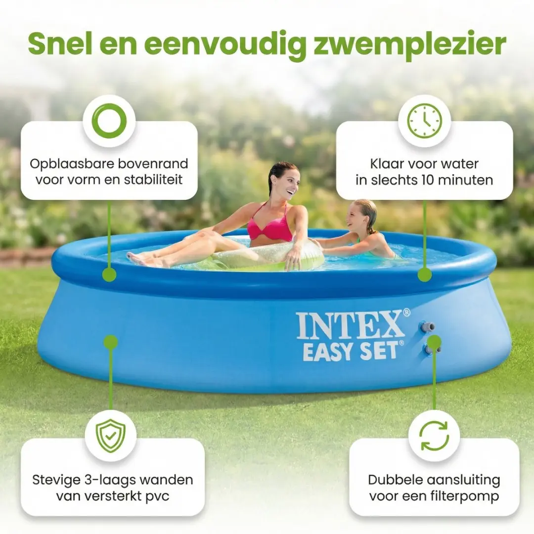 Intex Easy Set Zwembad 244cm x 61cm - Blauw - 1942L
