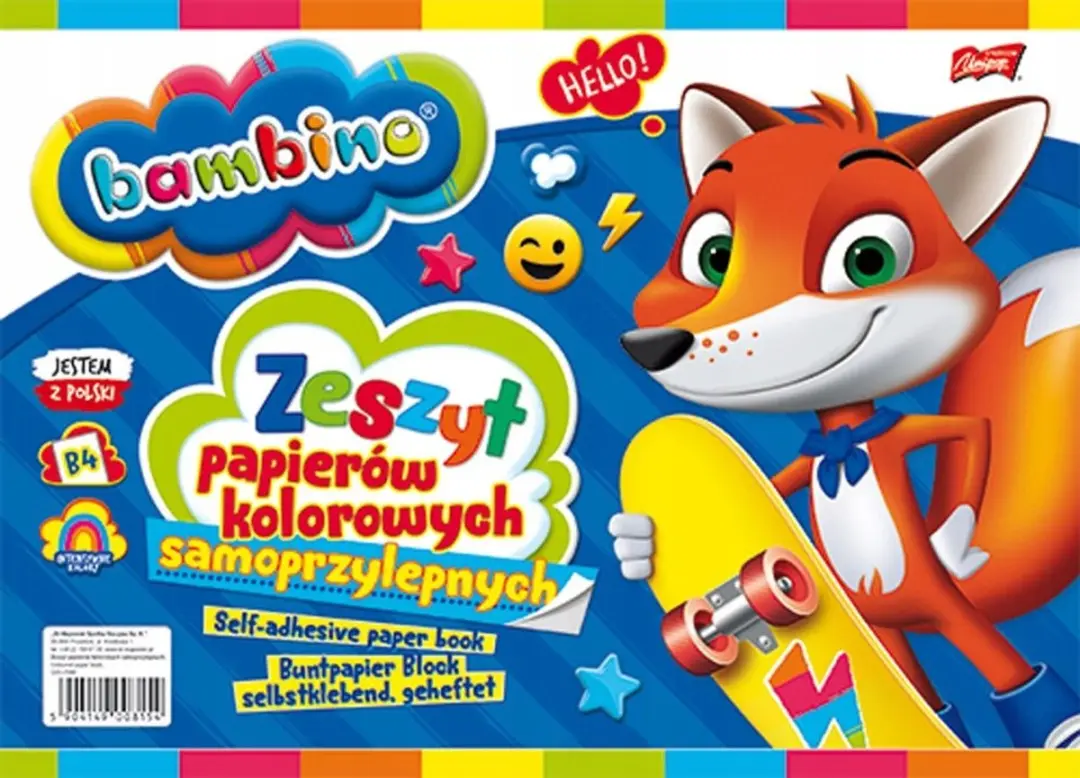 Bambino Zelfklevend Papier B4 - 8 Kleuren