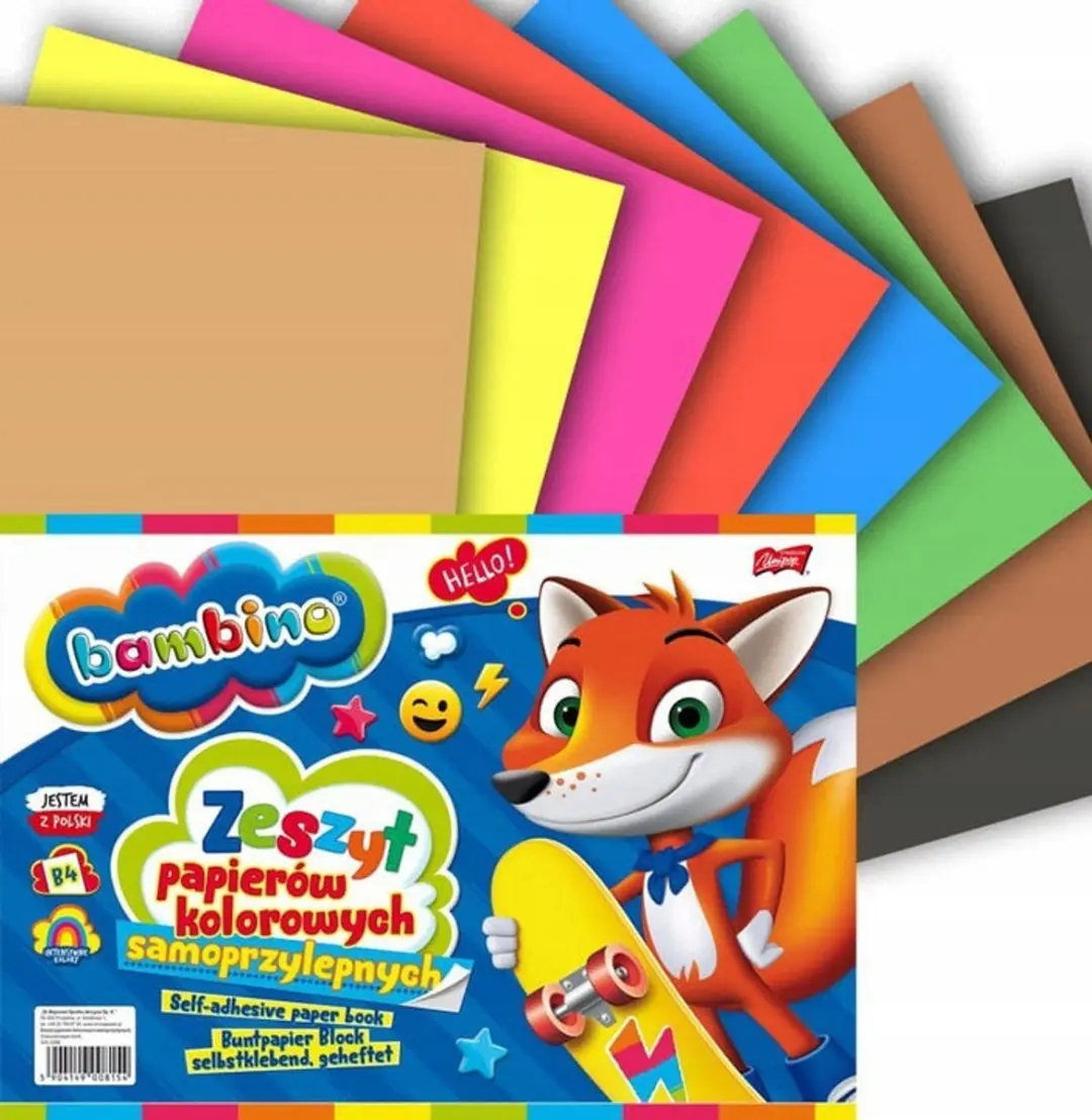 Bambino Zelfklevend Papier B4 - 8 Kleuren
