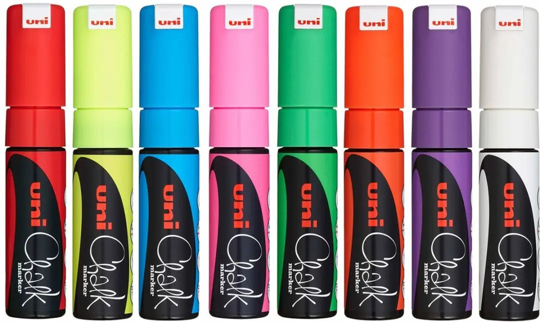 uni-ball Krijtmarker Set 8mm - 8 Stuks Multicolor