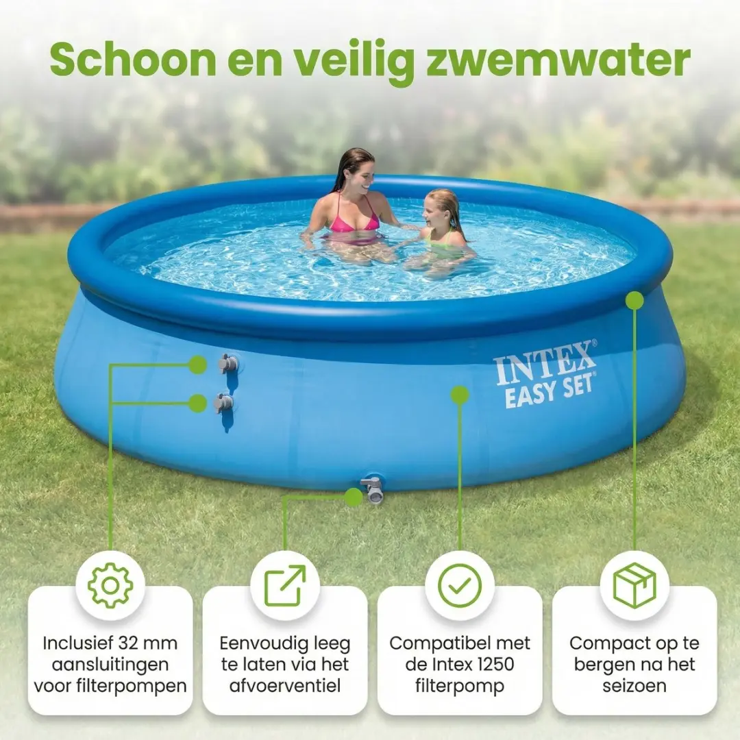 Intex Easy Set Zwembad 244cm x 61cm - Blauw - 4-delig