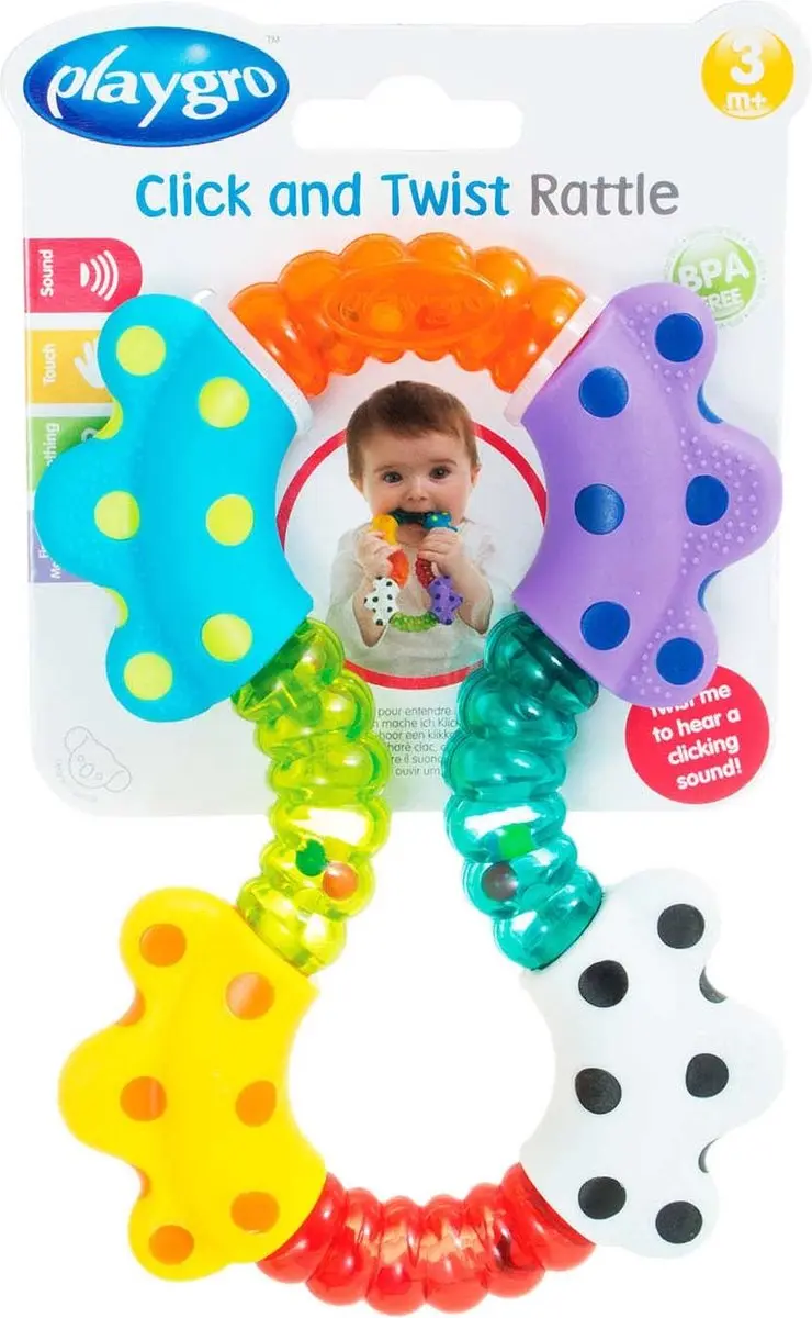 Playgro Klik & Draai Rammelaar Multicolor
