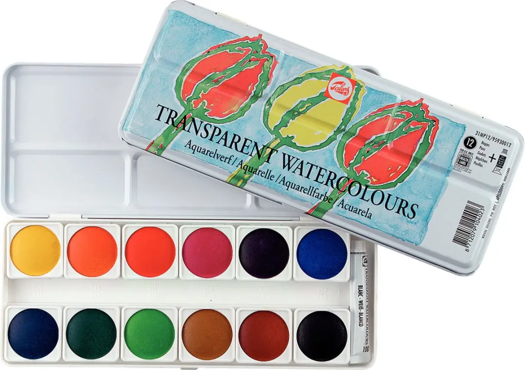 Talens Transparante Aquarelverf Set 12 Kleuren