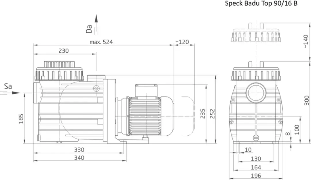 Speck Badu Top 16 B Zwembadpomp 16m³/u - 0,75kW