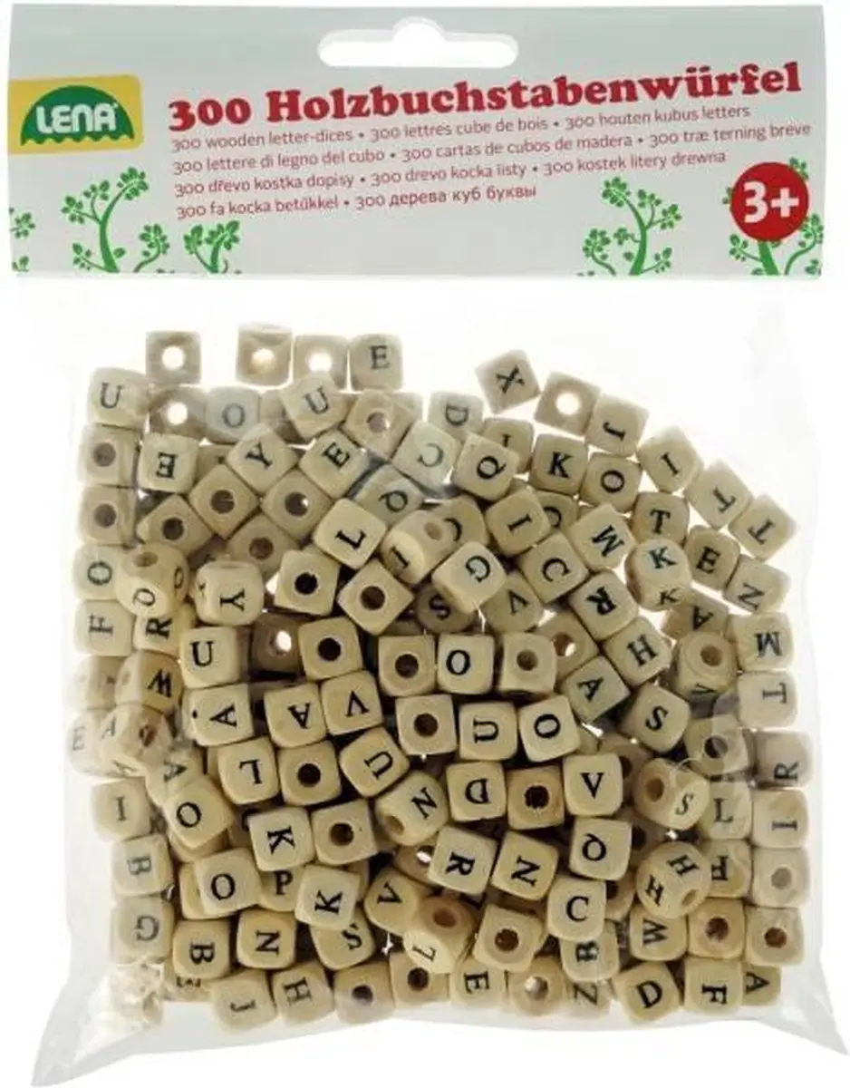 Lena Houten Letterdobbelsteentjes