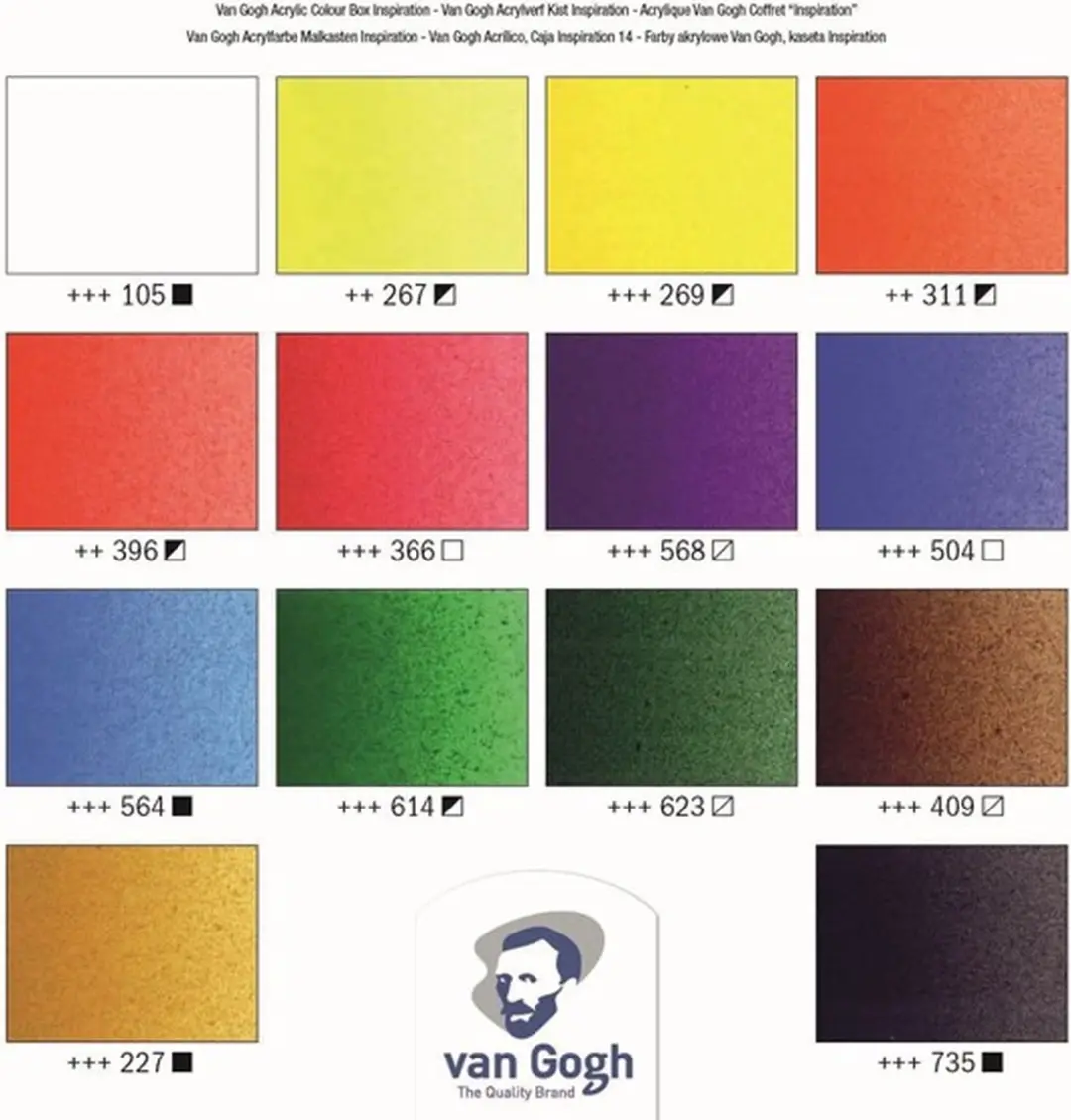 Van Gogh Acrylverf Inspiration 15 Kleuren - 560ml