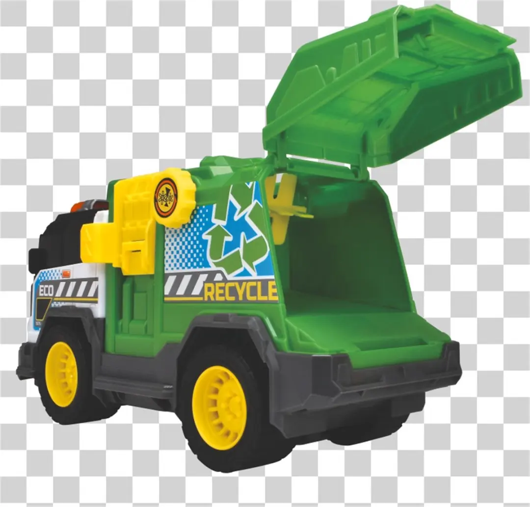 Dickie Toys Vuilniskar Vrachtwagen 203306021 - Groen/Geel/Zwart