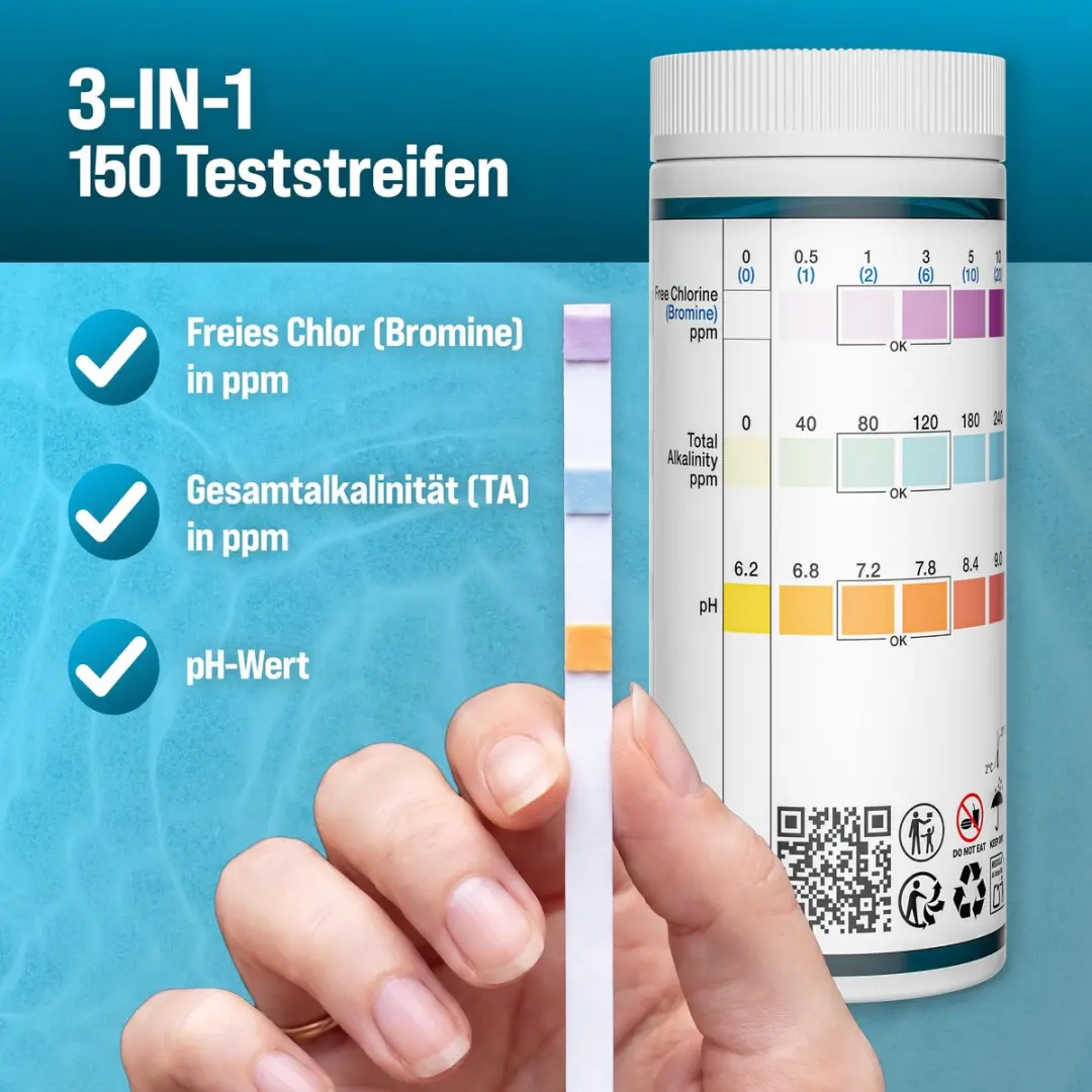 Monzana Zwembadteststrips 150 Stuks - pH Chloor TA