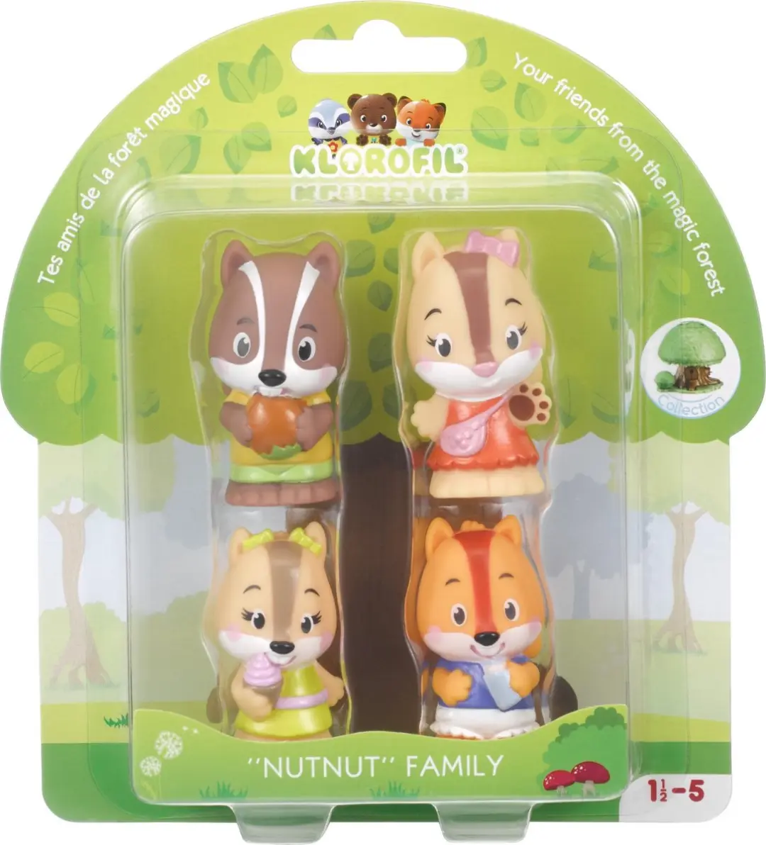 Klorofil Nutnut Speelset - Familie Eekhoorn - 4 Poppetjes