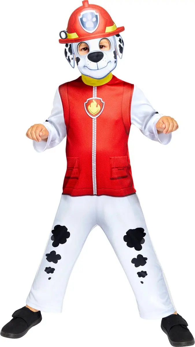 PAW Patrol Marshall Verkleedkleding - Rood/Wit - 3-4 jaar