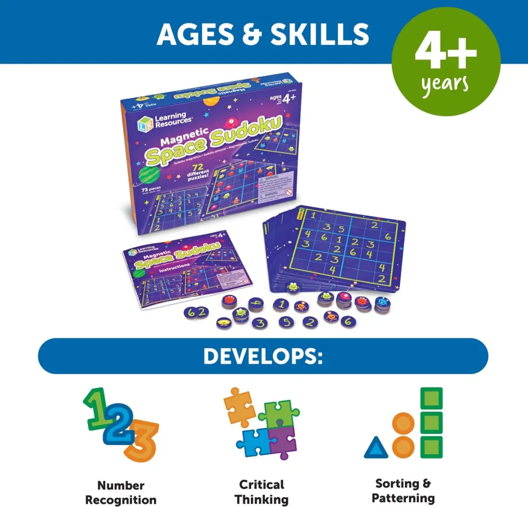Learning Resources Magnetische Ruimte Sudoku - LER9320 - 4+ - Multikleur