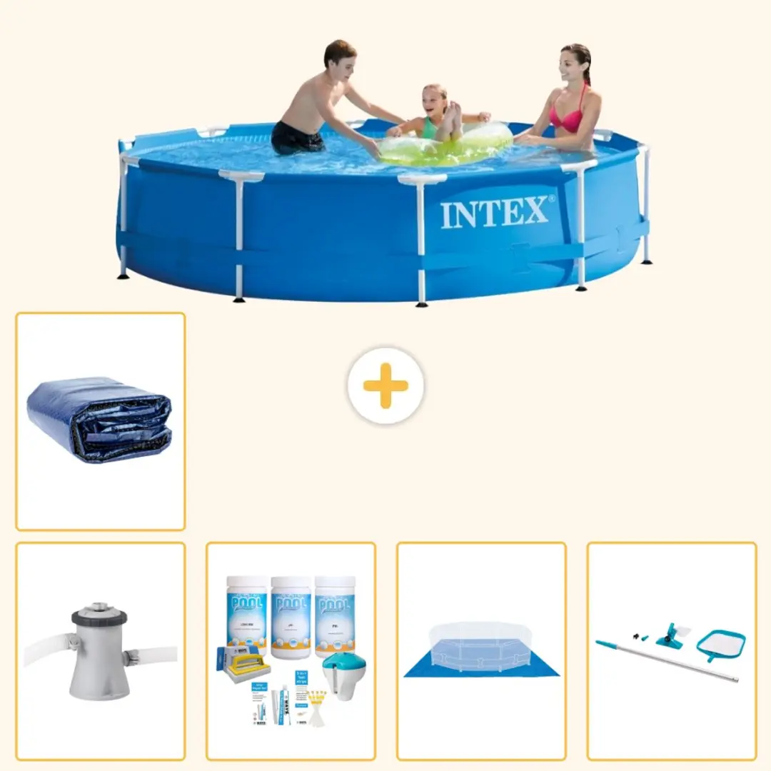 Intex 28202GN-Blauw Rond Frame Zwembad 305x76cm