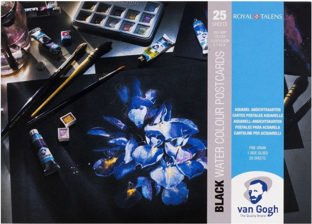 Van Gogh Aquarelpapier Zwart 10,5x14,8cm 360g - 25 Vellen