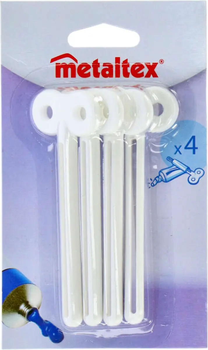 Metaltex Tubeknijper 11cm - 4 Stuks Wit