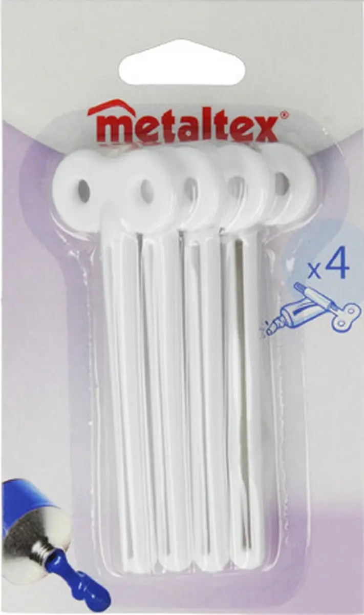 Metaltex Tubeknijper 11cm - 4 Stuks Wit