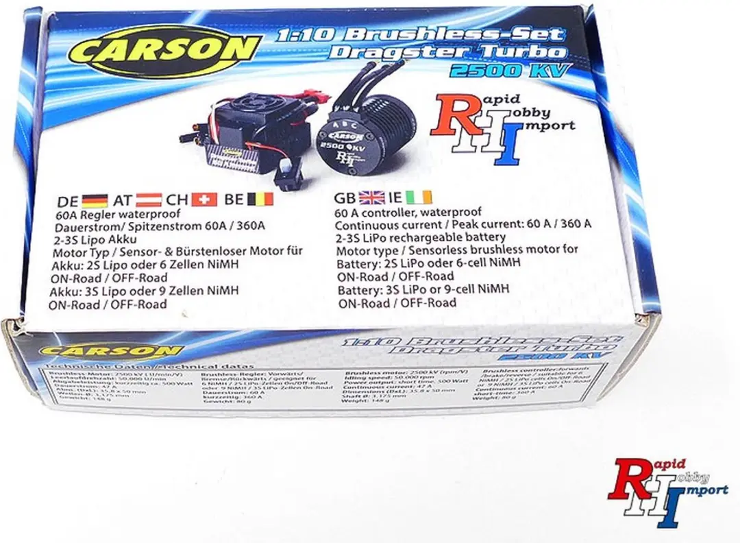 Carson BL Set Dragster Turbo 3300KV C906302 - Zwart