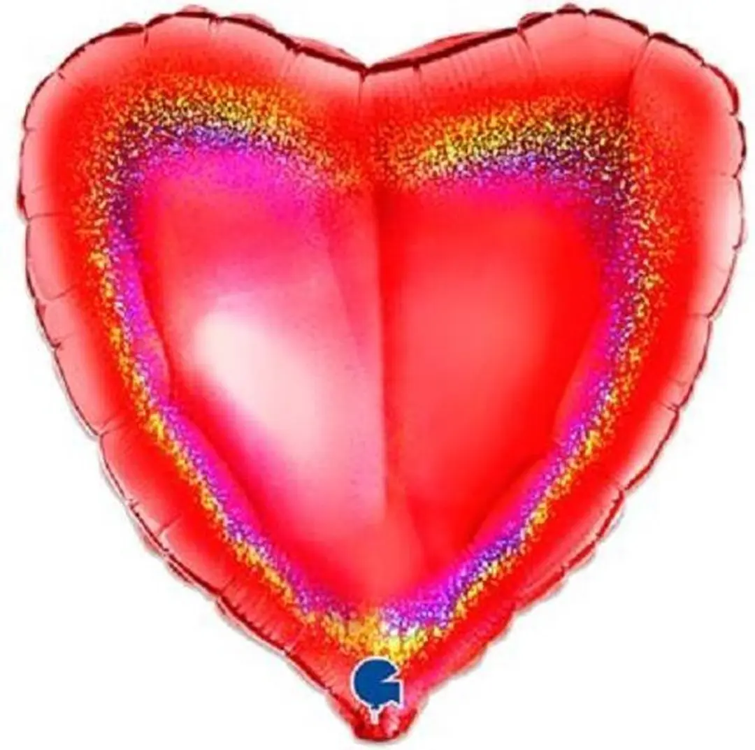 Grabo Folieballon Hart Glitter Rood 46cm