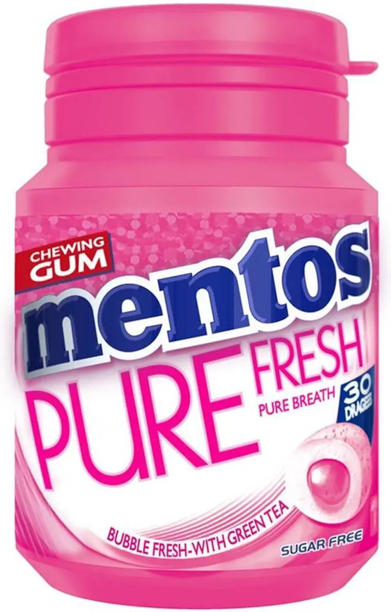 Mentos Pure Fresh Bubblefresh Kauwgom 30 Stuks