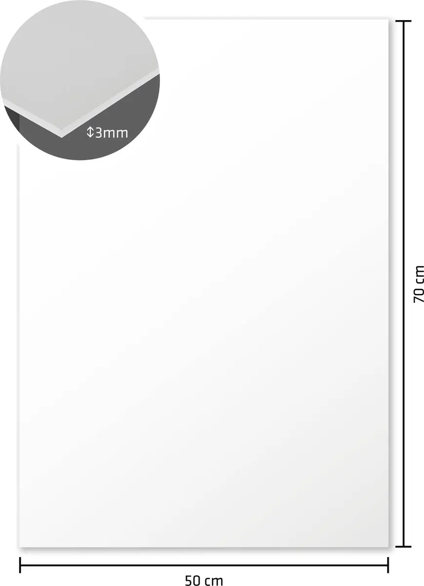 Kangaro Foamboard 50x70cm 3mm - 15 Stuks Wit