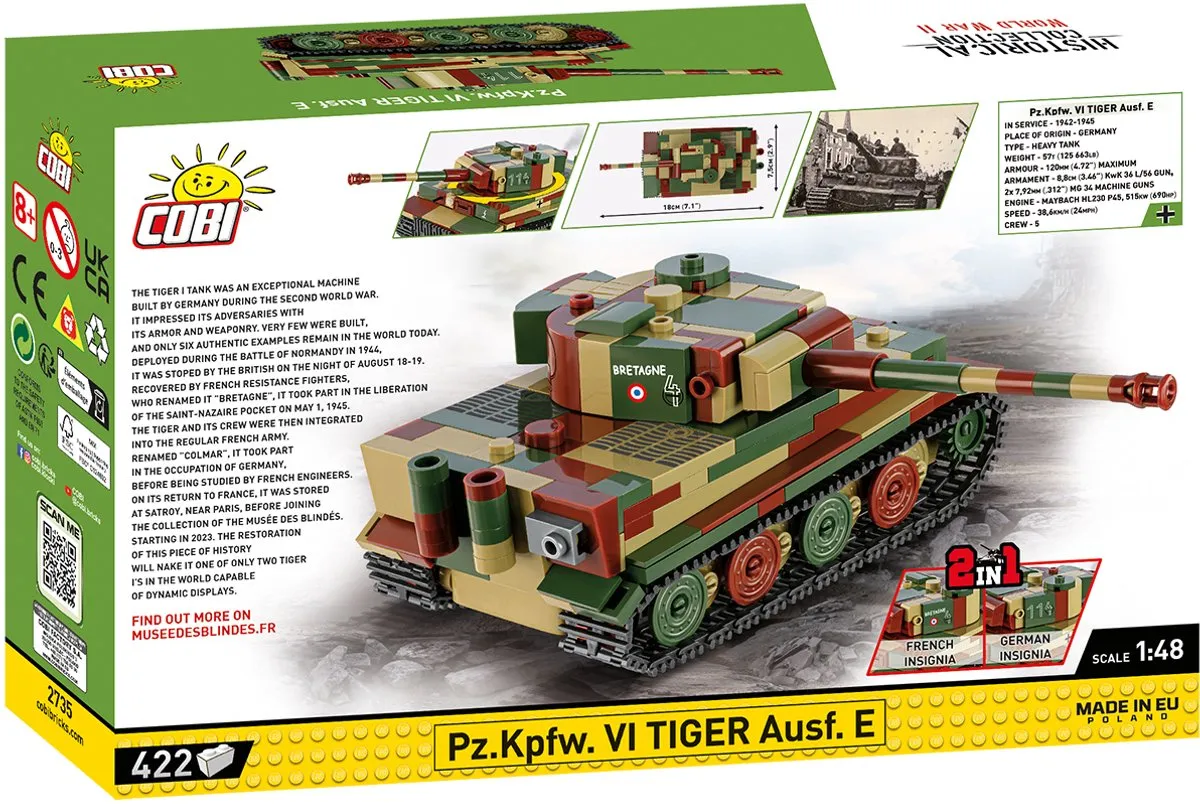 Cobi Tiger Ausf.E COBI-2735 - 422 Onderdelen - Multi