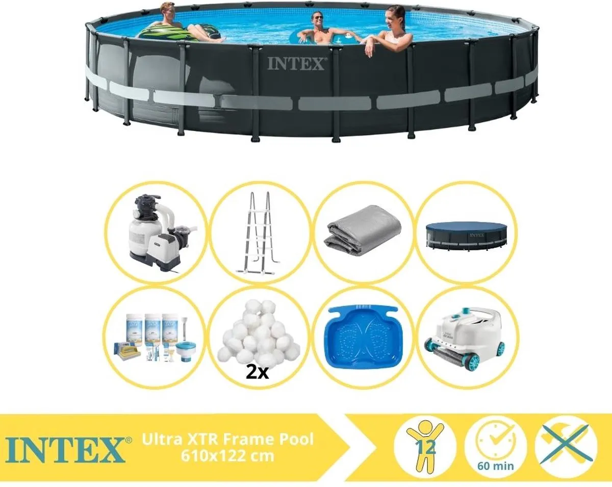 Intex Ultra XTR Frame 26334GN Opzetzwembad 610x122cm