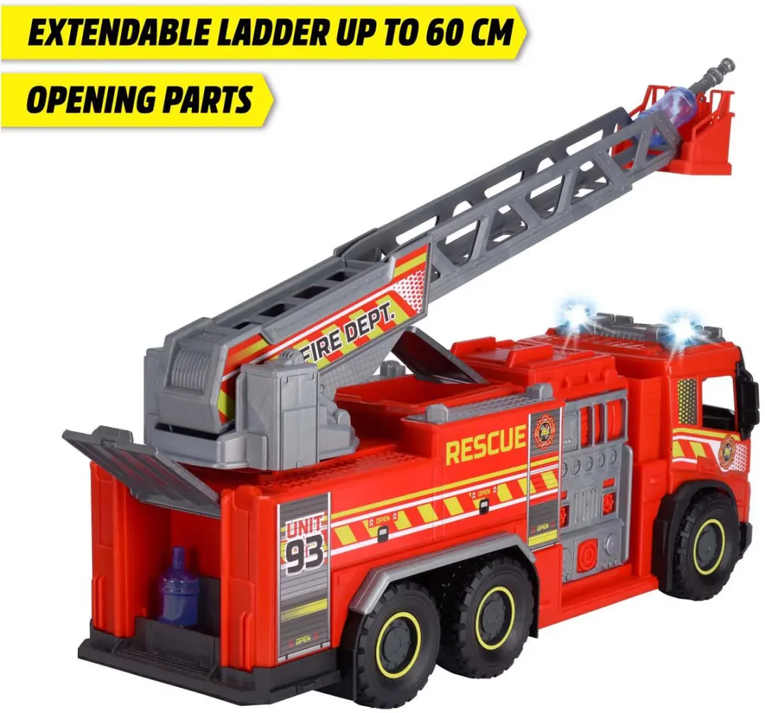 Dickie Toys Volvo FMX Brandweerwagen Licht & Geluid 203719031 - Rood/Zwart/Grijs - afbeelding 6 van 6