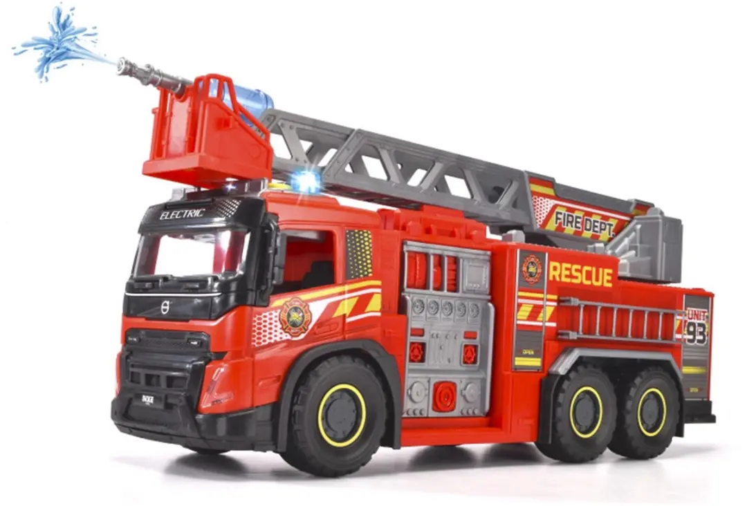 Dickie Toys Volvo FMX Brandweerwagen Licht & Geluid 203719031 - Rood/Zwart/Grijs