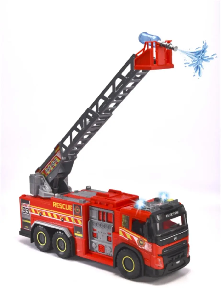 Dickie Toys Volvo FMX Brandweerwagen Licht & Geluid 203719031 - Rood/Zwart/Grijs