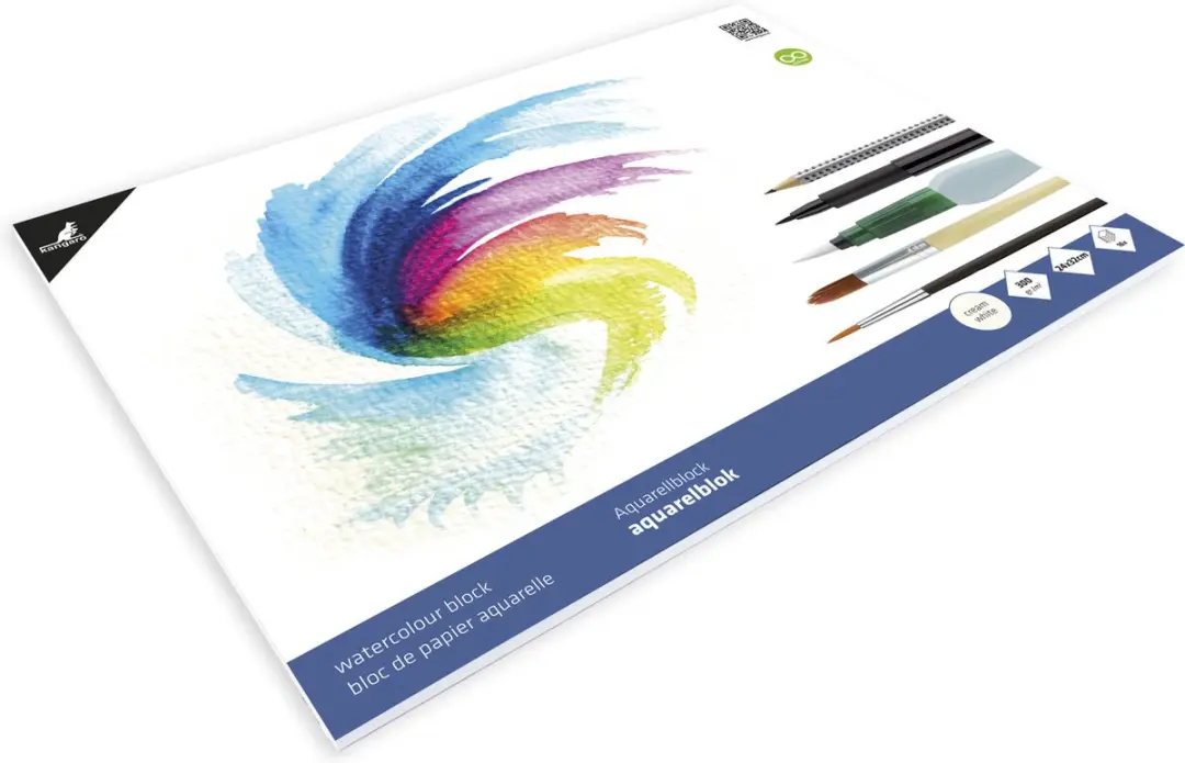 Kangaro Aquarelpapier 300g 24x32cm - 16 Vel - Roomwit