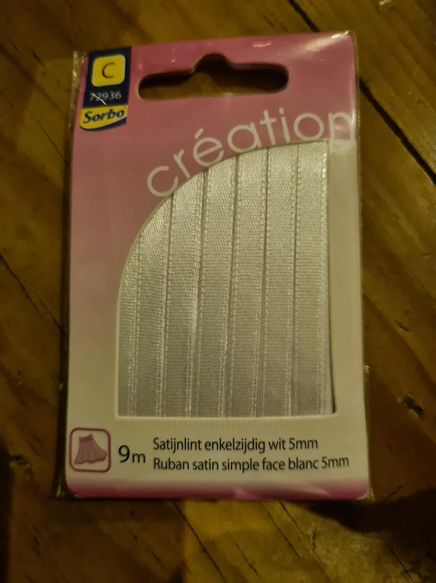 Sorbo Satijnlint Wit 9m